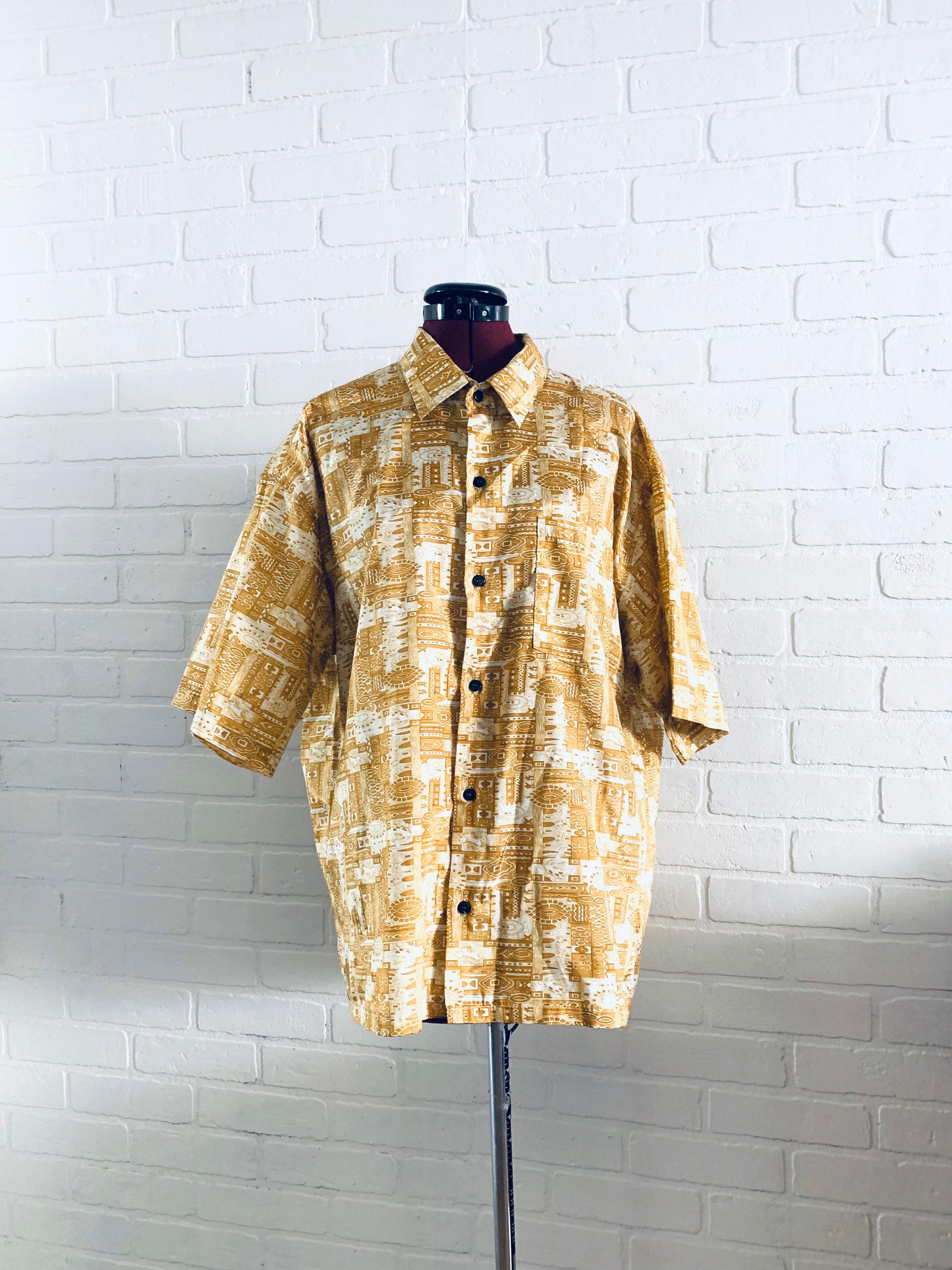 70s Hawaiian Shirt Yellow Surfer Mens Size XXL Thai Silk by | Etsy