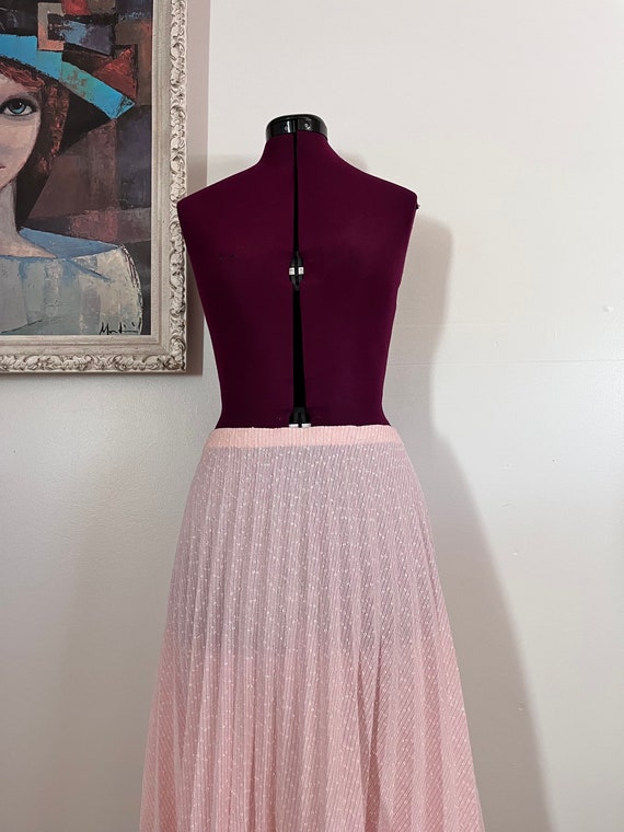 70s Pink Pleated Skirt Accordion size L XL - image 5