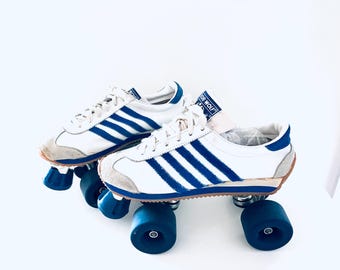 70s Blue Striped Sneaker Skates by Bob Wolf size Men’s 7 Women’s 9 39 40