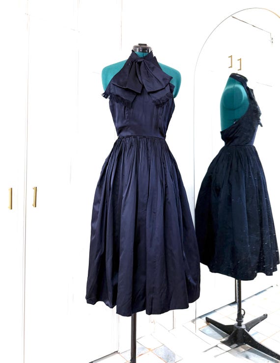 50s Black Satin Party Dress by Junior Sophisticates Original Size XS 0-2  Rockabilly Weekend Delivery - Etsy Israel