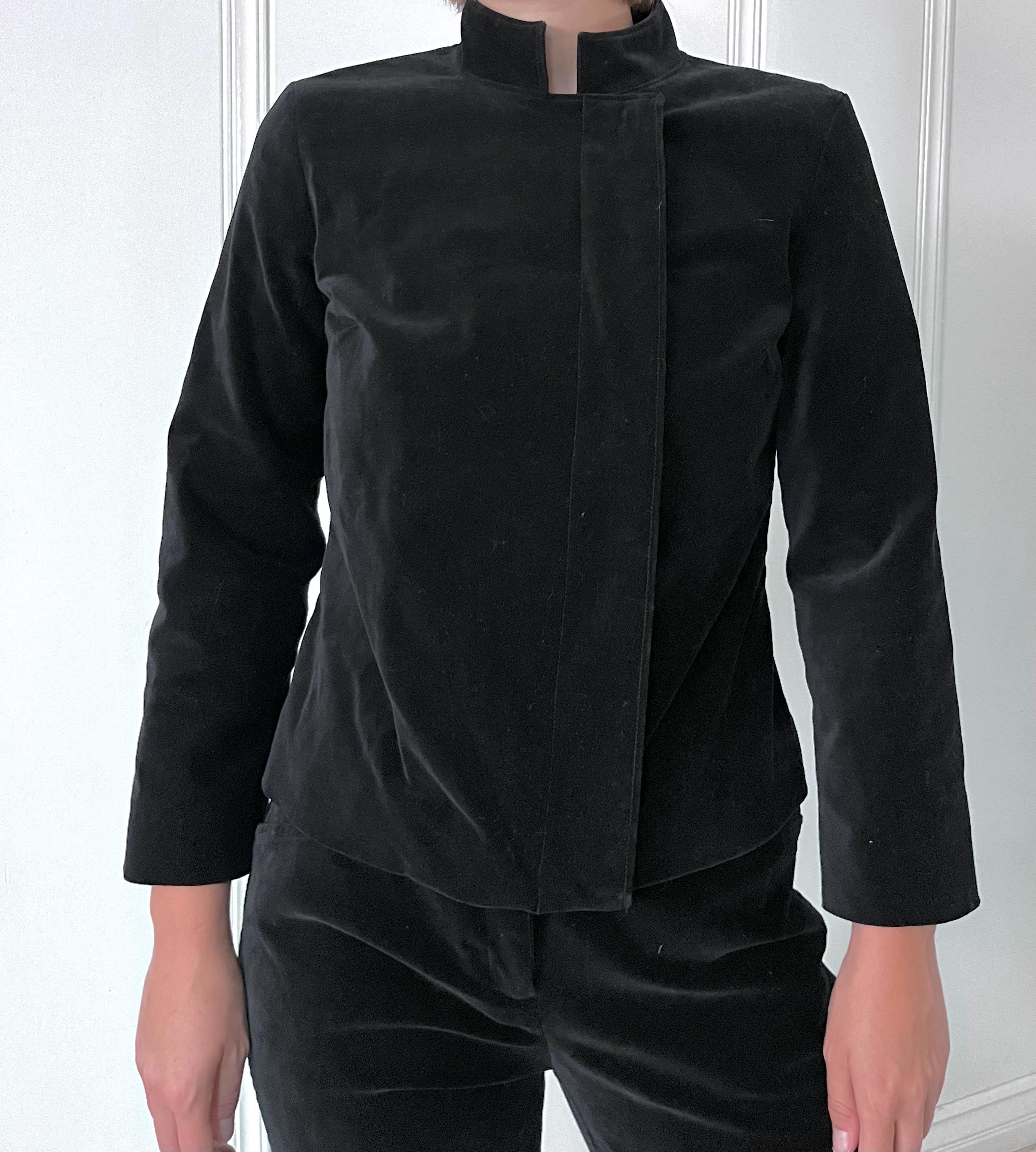 Y2K Black Velvet Pantsuit Guru Jacket by Isaac Mizrahi for Target