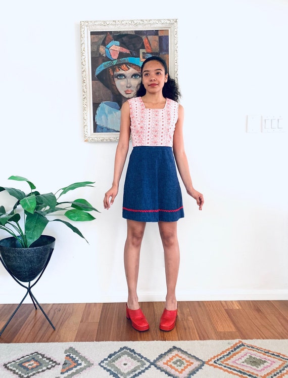 60s Mini Dress Denim size S