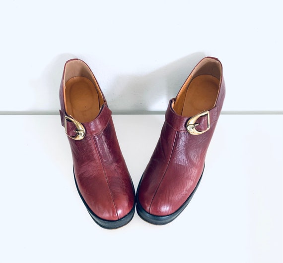 70s Platforms Oxblood Leather Shoes by Etienne Ai… - image 3