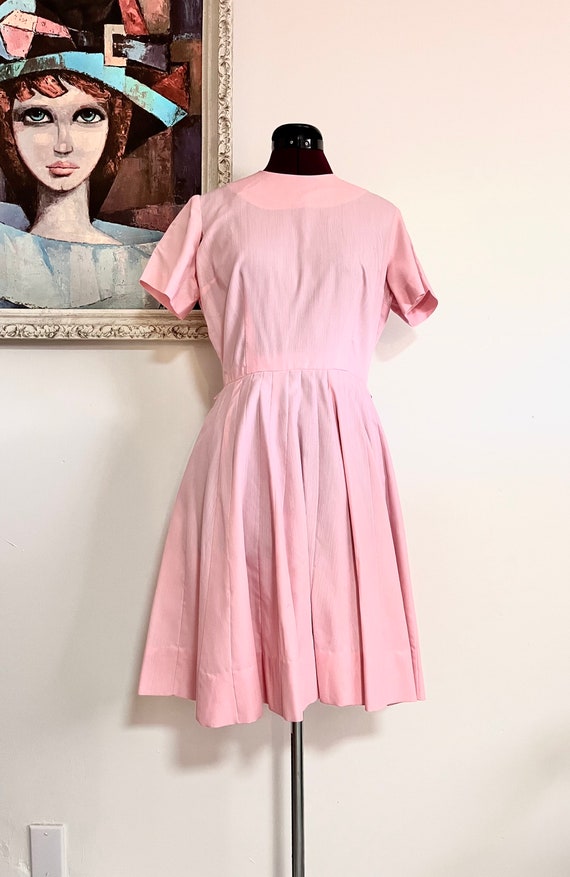 60s Pink Dress Pleated Skirt by Kabro of Houston s