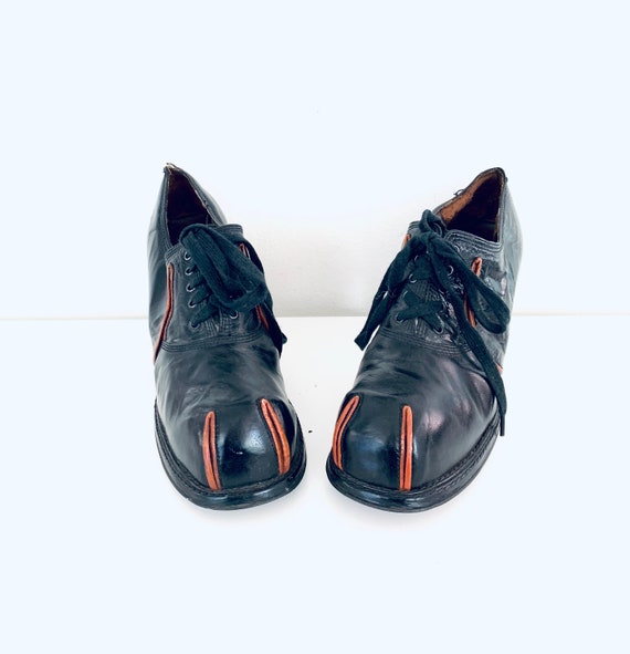 70s Platforms Black Lace Up Platform Shoes Heels
