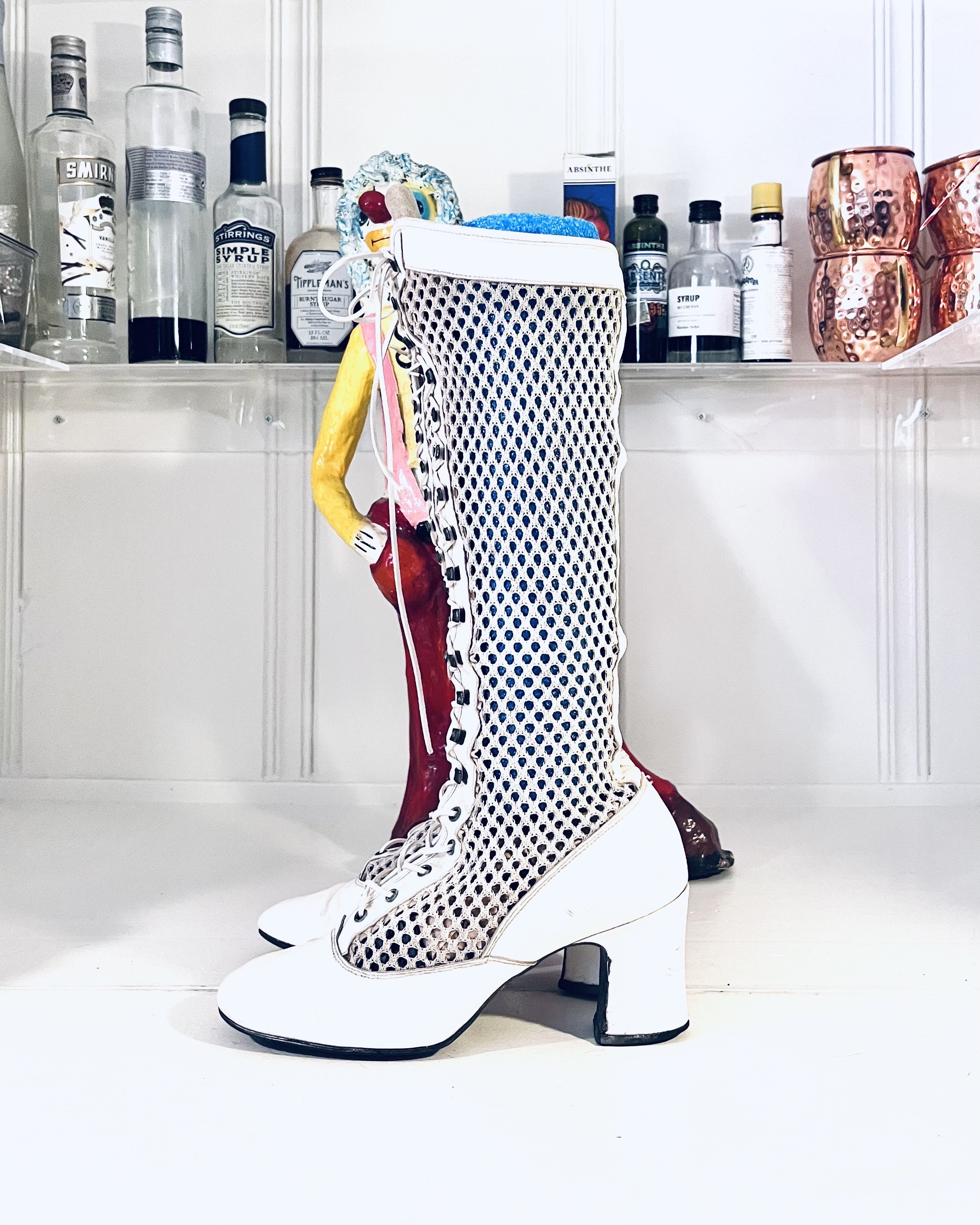 60s White Mod Boots Dress 60s Gogo Boots Child Mod Groovy GoGo Cutie  Costume Dress