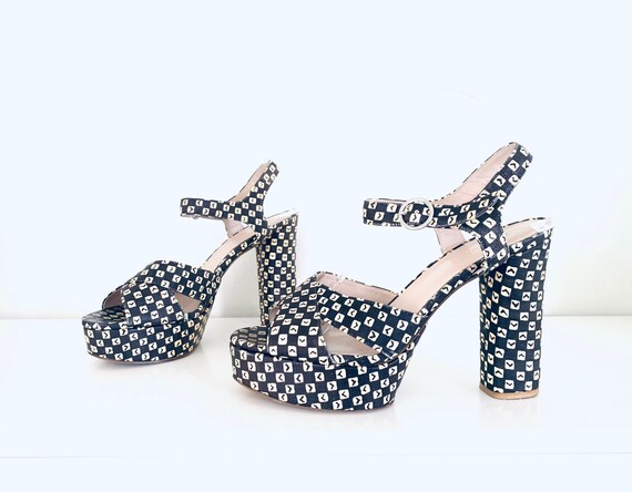 white 90s platform sandals