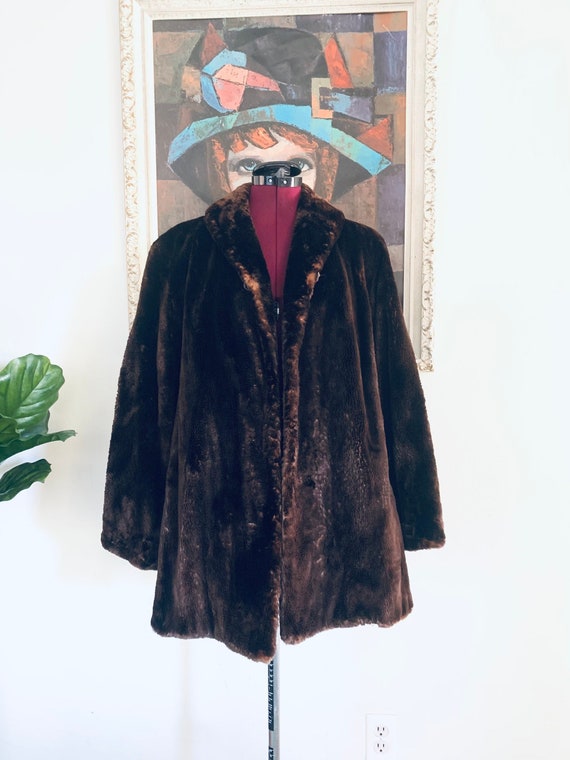40s Fur Coat by George Polek Chicago size M L - image 1