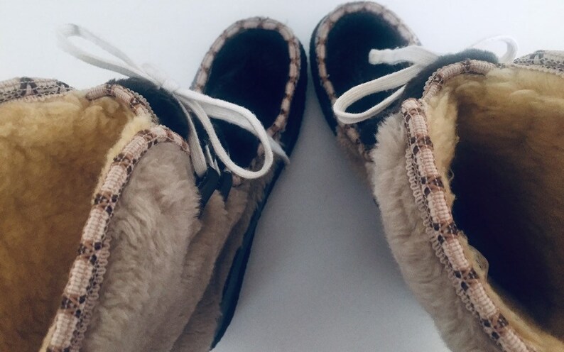 60s Winter Snow Boots Brown Sherpa Lined by Snowland Size 6 6.5 12 36 37