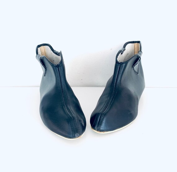 60s Boots Black Mod Gogo Boots Vinyl size 7 37