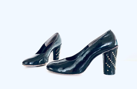 Patent studded heels 2025
