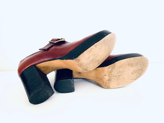 70s Platforms Oxblood Leather Shoes by Etienne Ai… - image 9