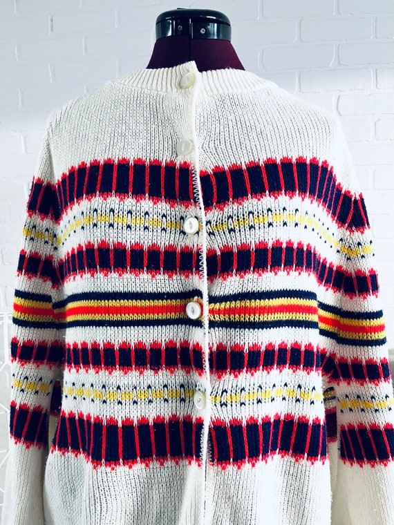 70s Poncho Fair Isle Sweater size S M - image 2