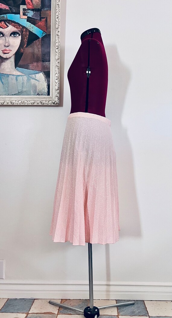 70s Pink Pleated Skirt Accordion size L XL - image 3