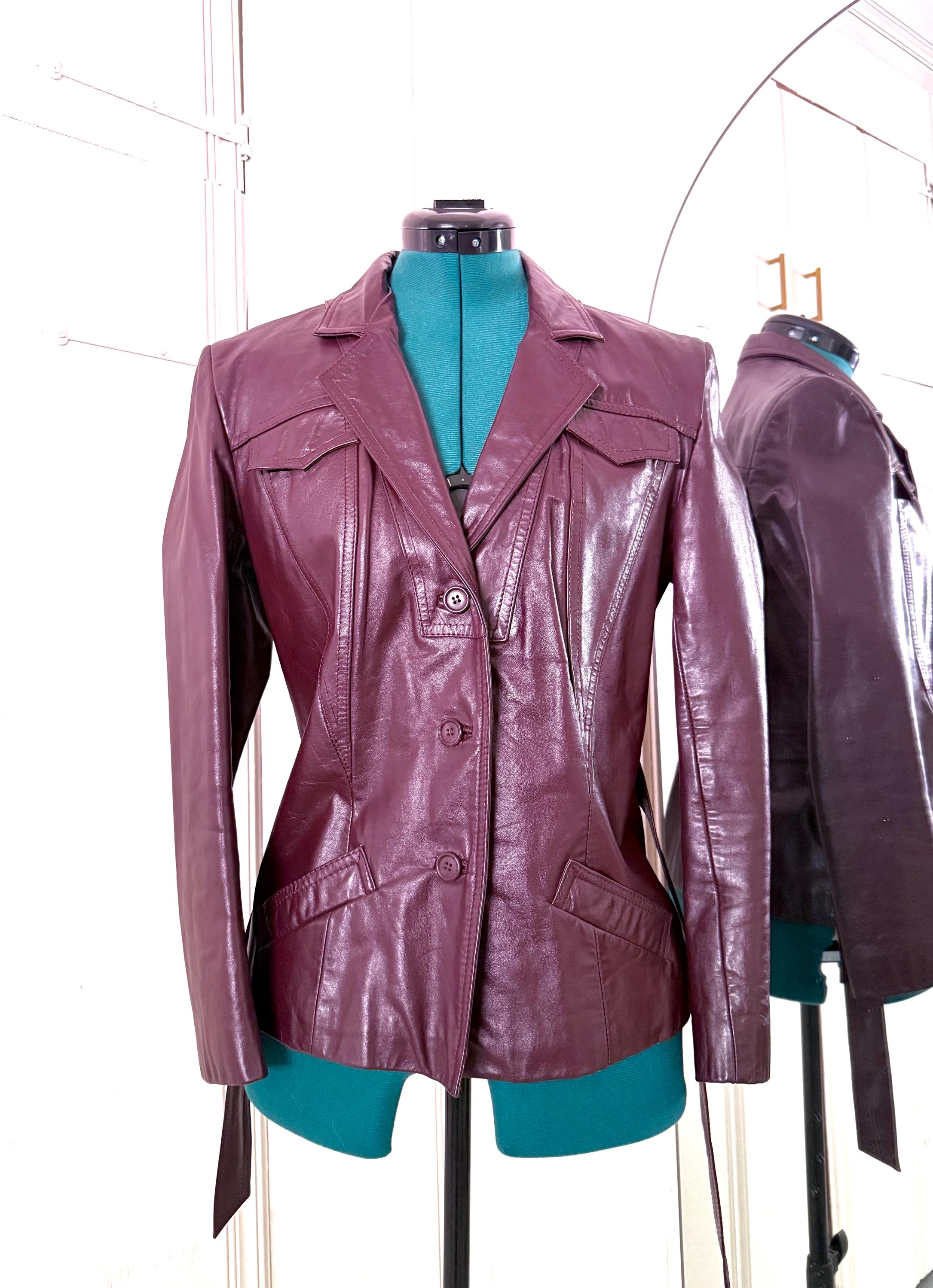 70s Oxblood Leather Jacket Made in Korea by Foxmoor Size M - Etsy