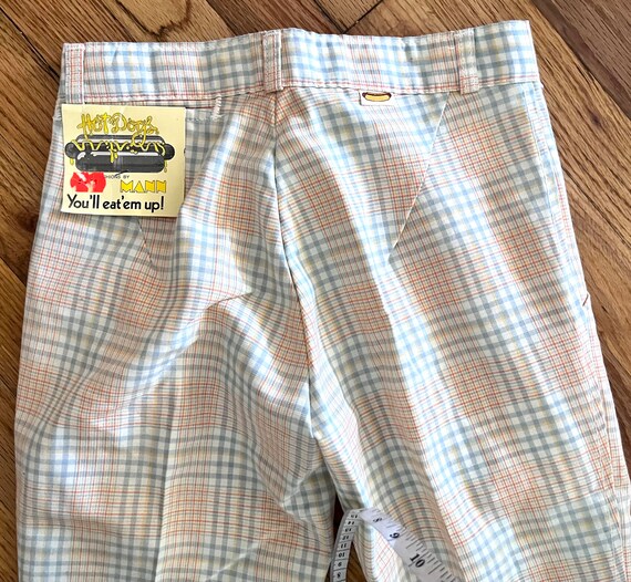 70s Plaid Pants High Waist Flare Leg made in US H… - image 6