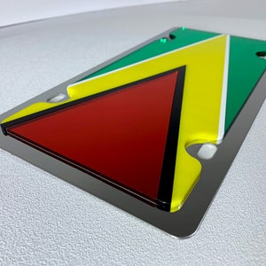 GUYANA Flag License Plate On STAINLESS STEEL (Free Shipping)