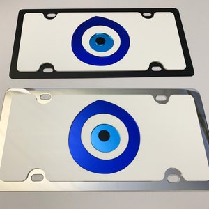 Evil Eye License Plate, High-Quality Stainless Steel or Black Carbon Steel  (FREE SHIPPING)