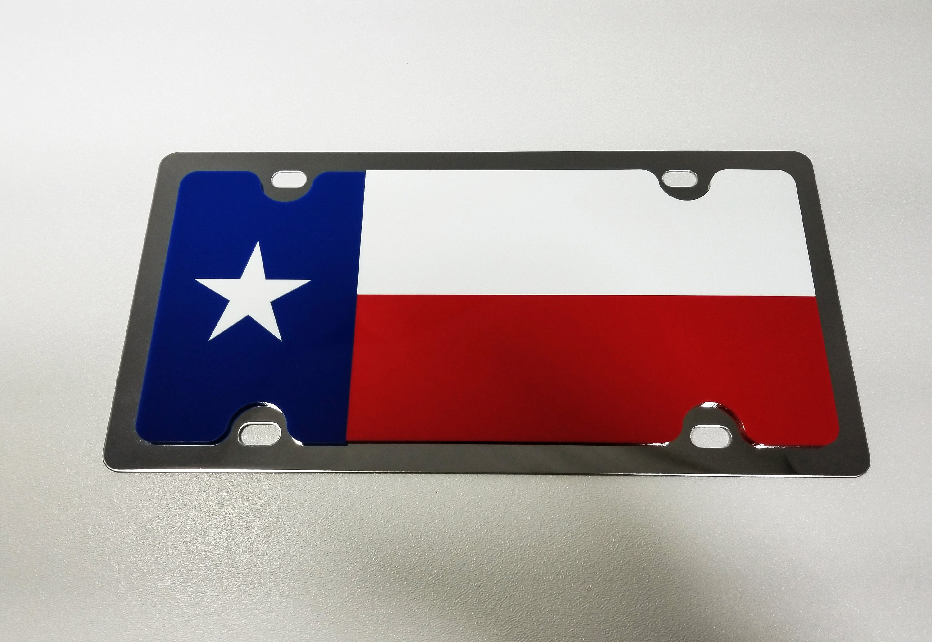 Texas Flag License Plate On STAINLESS STEEL Free Shipping | Etsy
