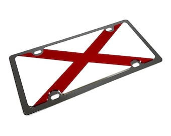 Alabama State Flag License Plate, High Quality Stainless Steel & Carbon Steel