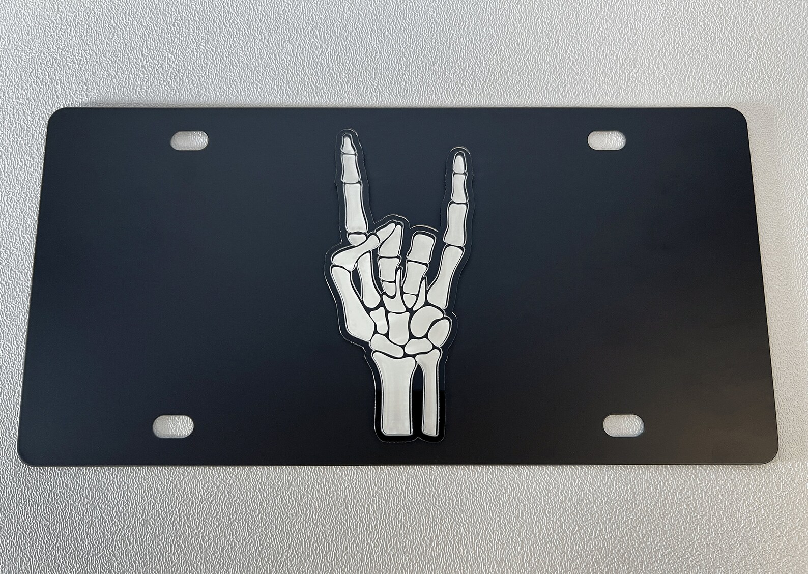 Rock on Skeleton Hand License Plate High Quality Black Carbon - Etsy