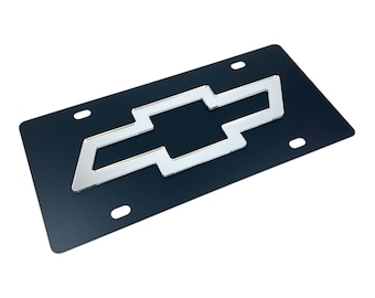 Chevrolet Bowtie Carbon Steel License Plate (Free Shipping)