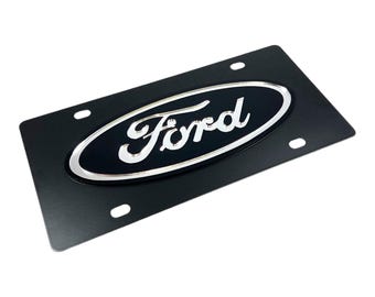Ford Logo Carbon Steel License Plate (Free Shipping)