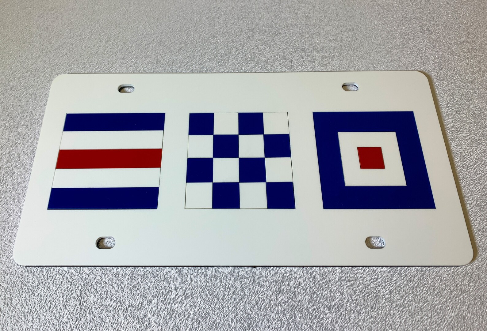 Nautical Flag Monogram License Plate Acrylic or Stainless Etsy