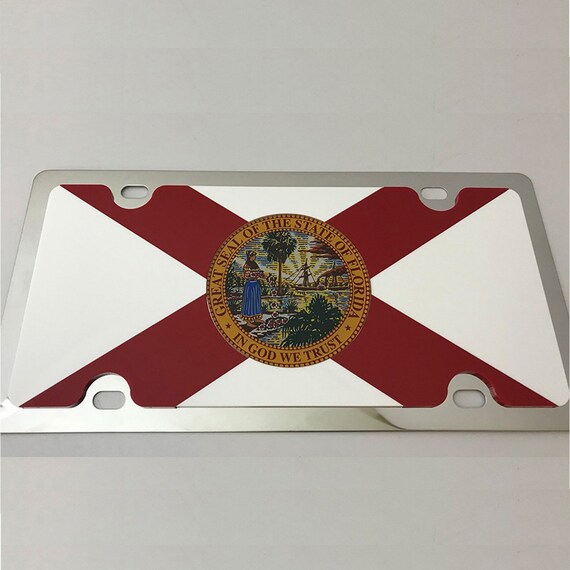Florida State Flag License Plate High Quality Stainless Steel | Etsy