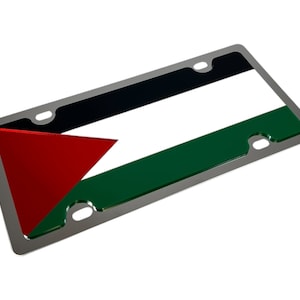 PALESTINE Flag License Plate, on your choice of Stainless or Carbon Steel (Free Shipping)