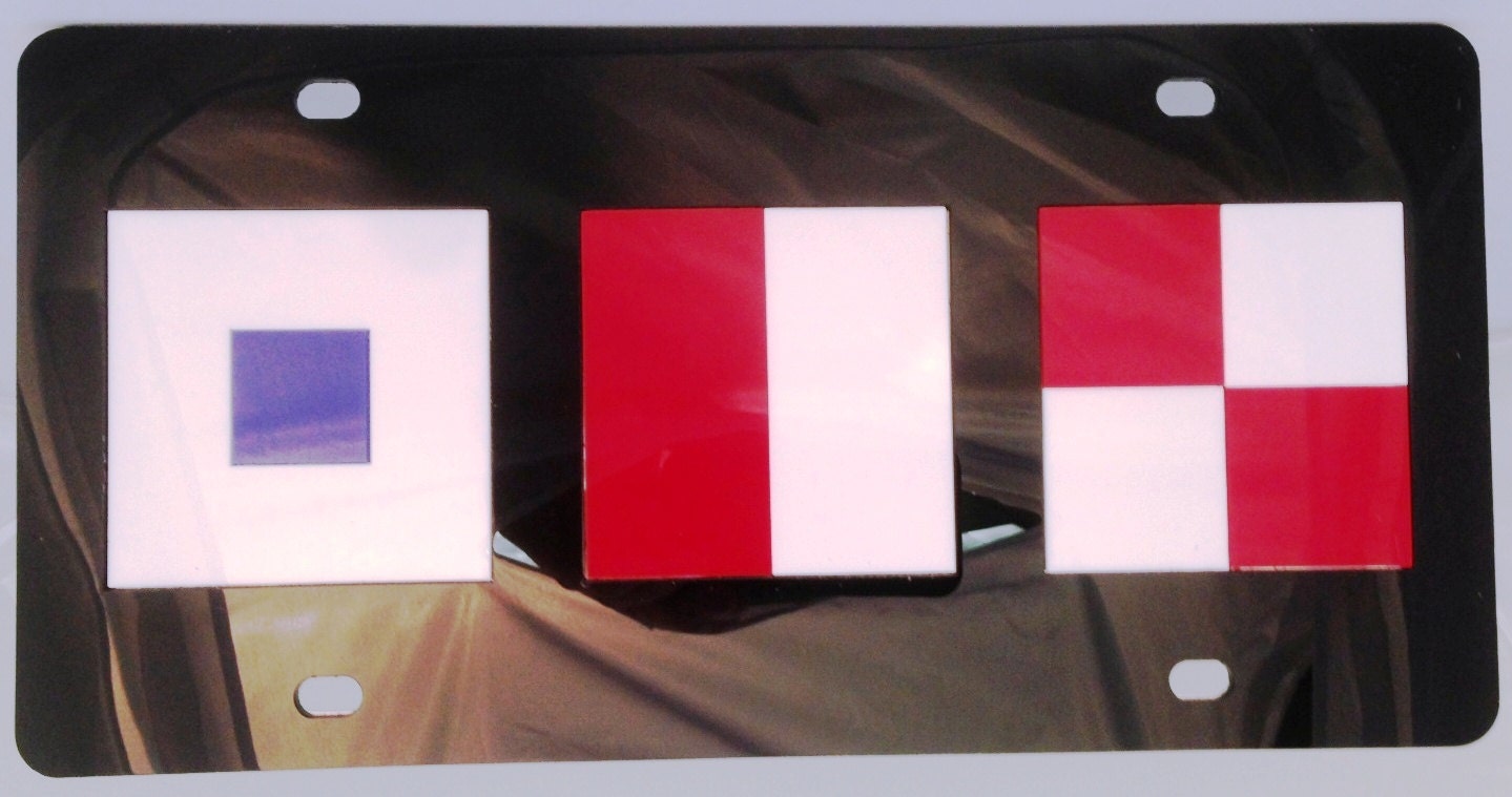 Nautical Flag STAINLESS STEEL Monogram License Plate free Etsy