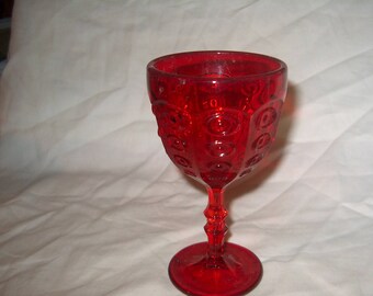 Antique Vintage Red Glass Goblet Small