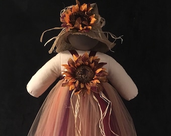 Fall Scarecrow Tutu Costume, Burgundy