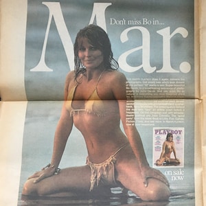 Original Playboy 1980 Advertisement Promo for First Bo Derek Issue - Rare
