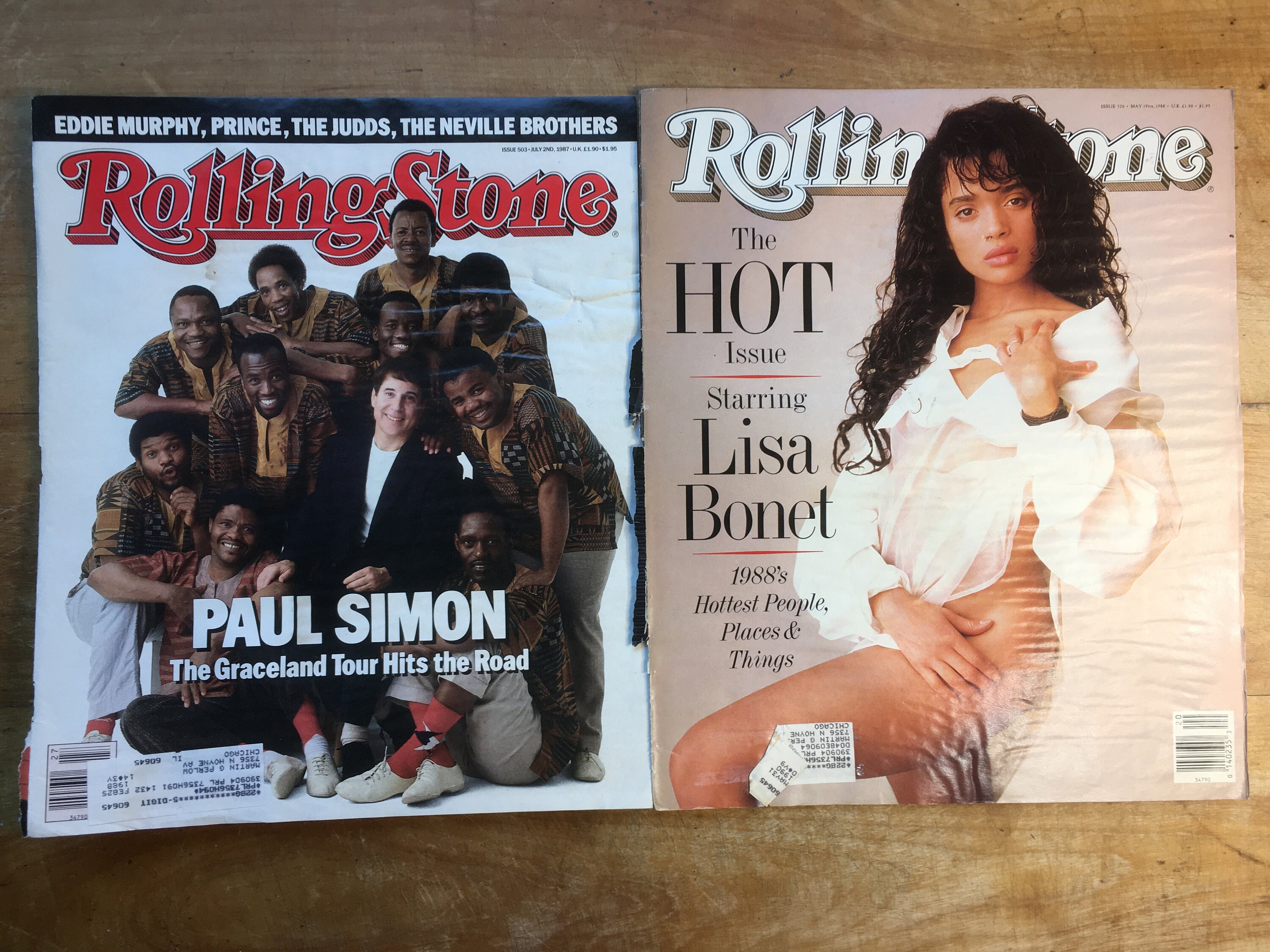 Distressed Vintage Rolling Stone Magazine Covers: 1981-1988 - Etsy
