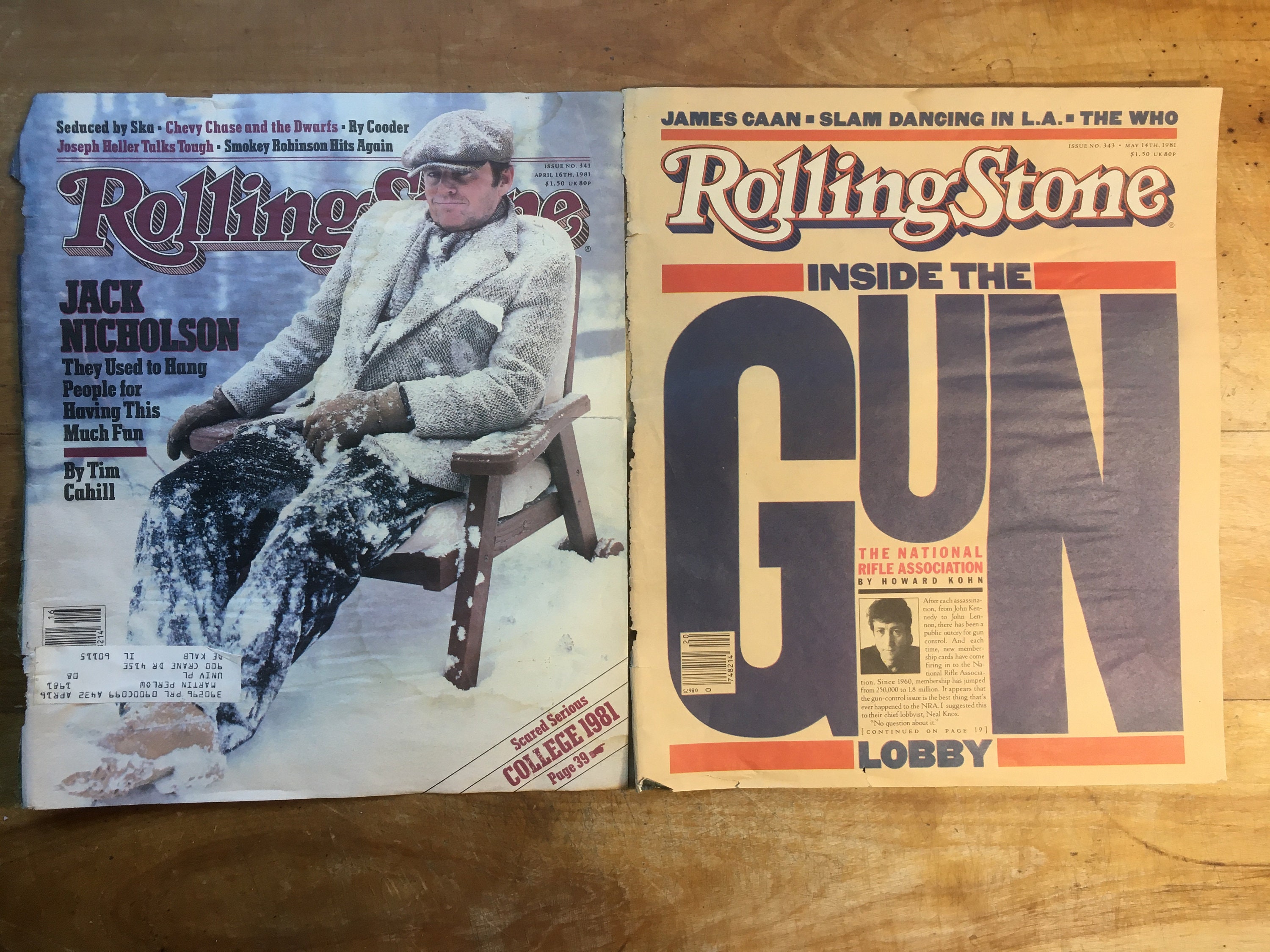 Distressed Vintage Rolling Stone Magazine Covers: 1981-1988 - Etsy