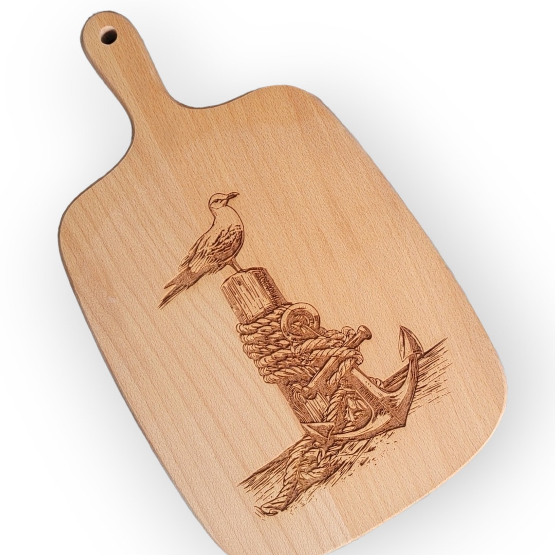 Nautical Decor, Gift for Beach Lover, Anchor Cutting Board, Beach House
