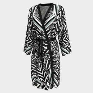 Butterfly Frequency Peignoir - Psychedelic Long Kimono Robe - Burning Man Festival Fashion - Wings of Resonance Art Collection