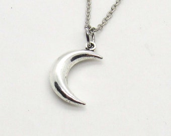 Small Moon Charm Pendant Necklace, Moon Charm, Small Moon Charm Necklace, Men's Necklace, Woman's Jewelry, Celestial Moon Charm Necklace