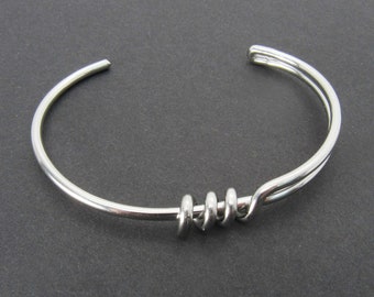 Stainless Steel Open Cuff Braided Wire Bracelet, 304 Hypo Allergenic Stainless Steel, Cuff Bracelet for Men, Fashion Bracelet, Men's Jewelry