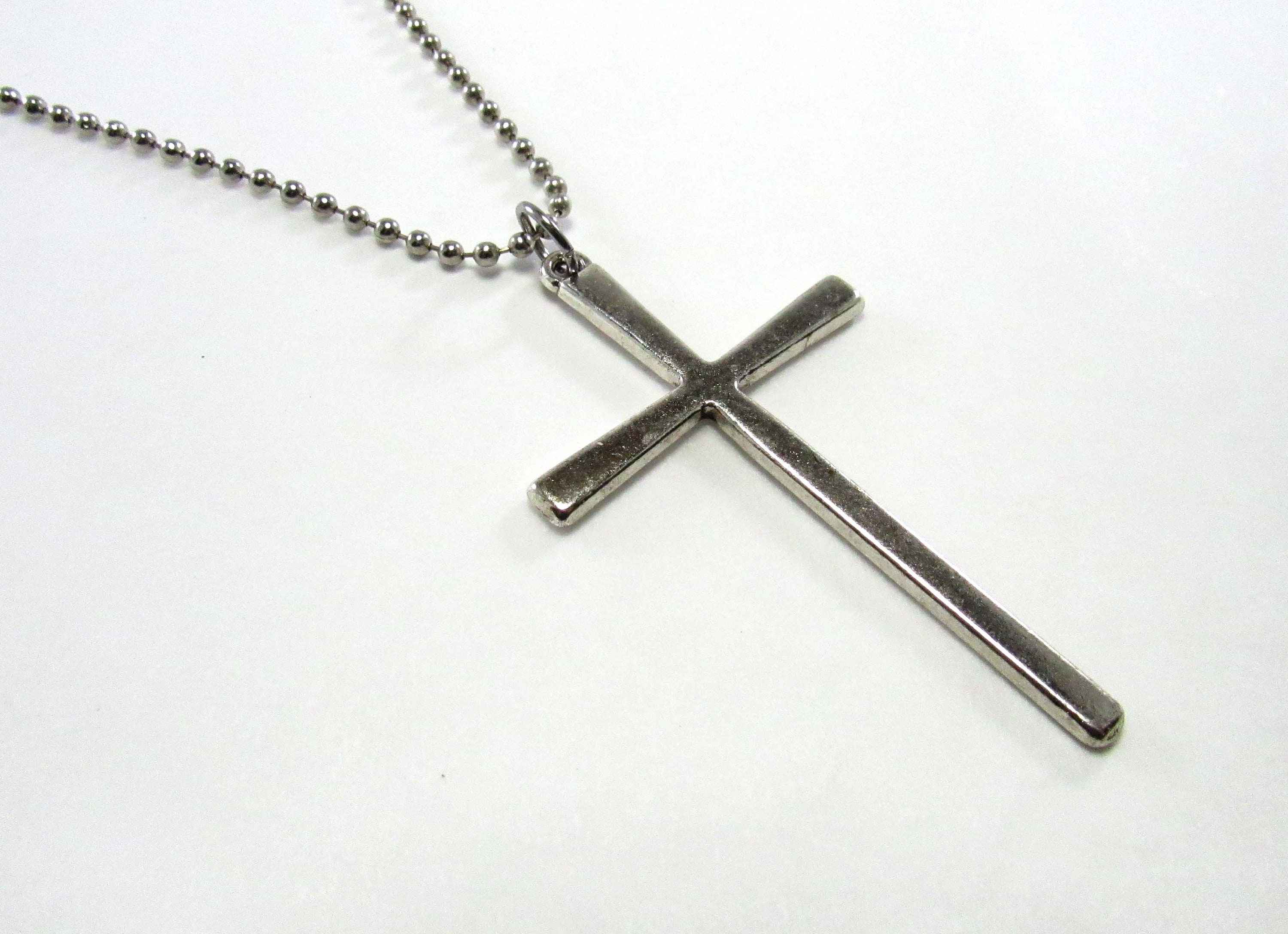 Cross Necklace .925 Sterling Silver with Brite Cuts - 18