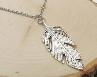 Large Leaf Pendant Necklace, Leaf Necklace, Leaf Jewelry, Leaf Pendant, Necklace for Men, Men's Necklace, Woman's Necklace