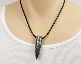 Stainless Steel Carved Bullet Shape Pendant, Hypo Allergenic Jewelry, Urban Street Fashion Jewelry, Men's Necklace, Men's Jewelry