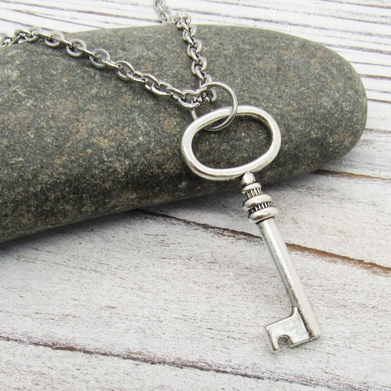 Antique Silver Tone Key Charm, Key Pendant Necklace, Antique Silver Key Pendant, Women's Necklace, Gift for Women, Men's Necklace - Etsy Antique Silver Tone Key Charm, Key Pendant Necklace, Antique Silver Key Pendant, Women's Necklace, Gift for Women, Men's Necklace - Etsy