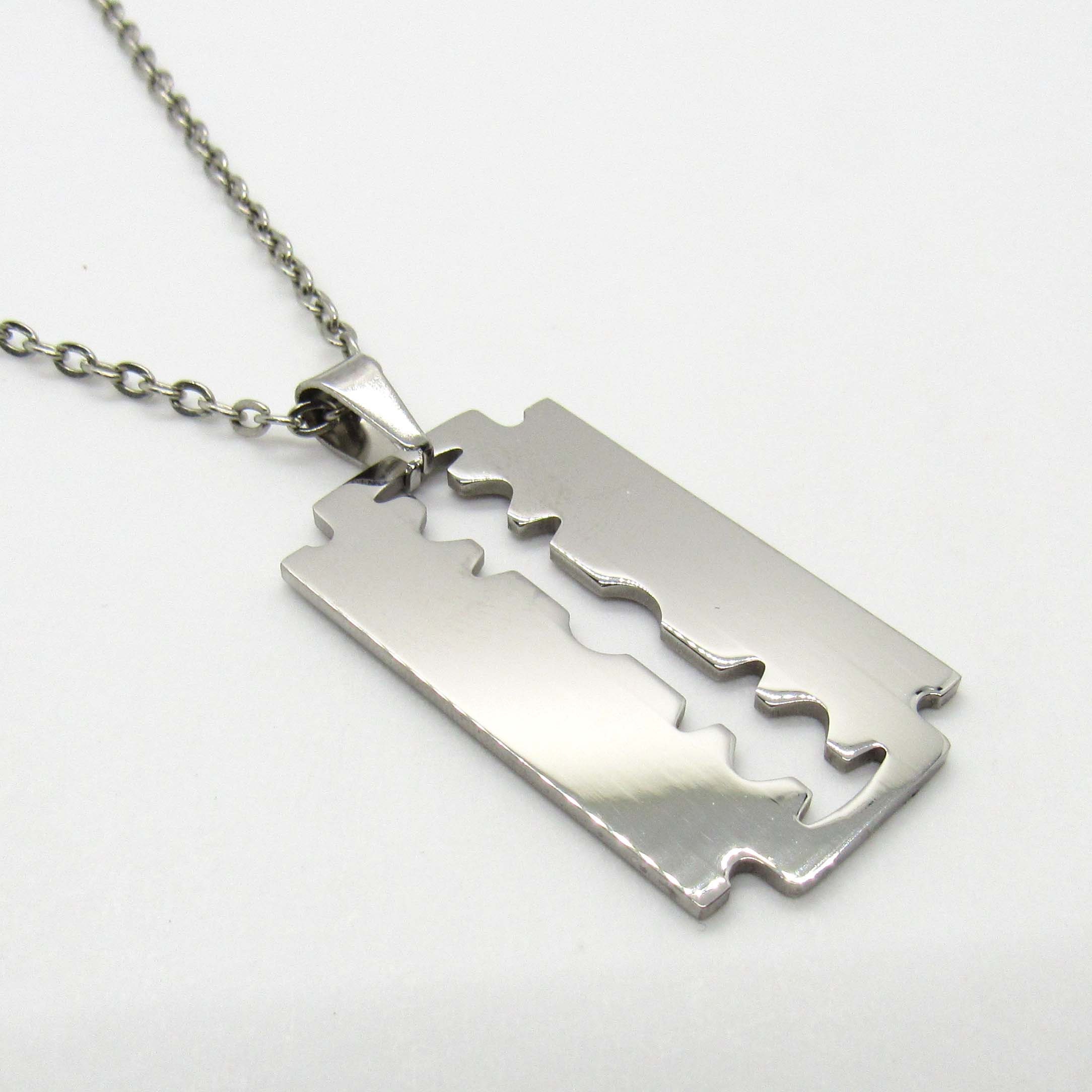 Sterling Silver Razor Blade Pendants