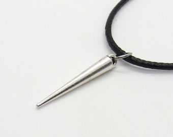 Silver Spike Pendant, Steampunk Jewelry, Men's Necklace, Men's Jewelry, Punk Jewelry, Spike Necklace, Women's Jewelry, Boho Jewelry
