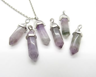 Faceted Cut Light Color Amethyst Gemstone Pendant, Amethyst Quartz Crystal Pendant, Men's Necklace, Chakra Healing Crystal, Women's Necklace