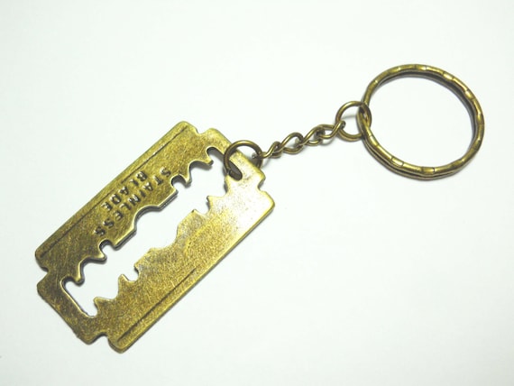 Razor Blade Keychain, Razor Blade Key Ring, Razor Blade Lanyard