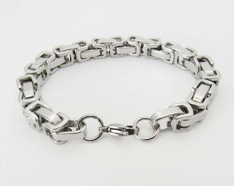 Stainless Steel Half Round Link Chain Bracelet, 201 Stainless Steel Bracelet, Men's Bracelet, Women's Jewelry