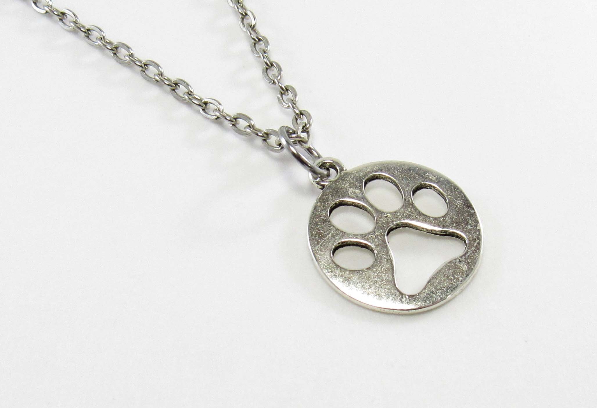 Dog Paw Print Pendant Charm Leather Cord Necklace*~Free Ship Dog Paw Print Pendant Charm Leather Cord Necklace*~Free Ship